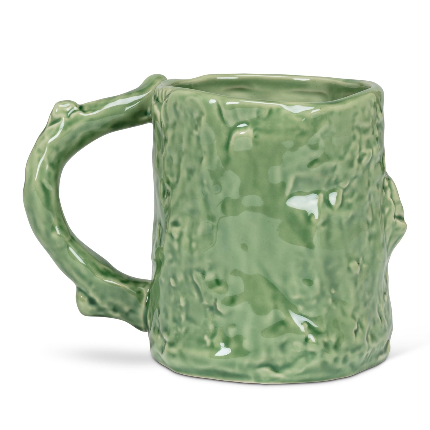 White Smoke Abbott Collection Alcove Tree Look Mug with Barn Owl - Stoneware, Green/White, 4 inches H (12oz)