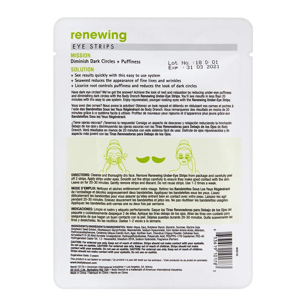 Lavender Body Drench Renewing Under-eye Strips, 2 Ea, 2count