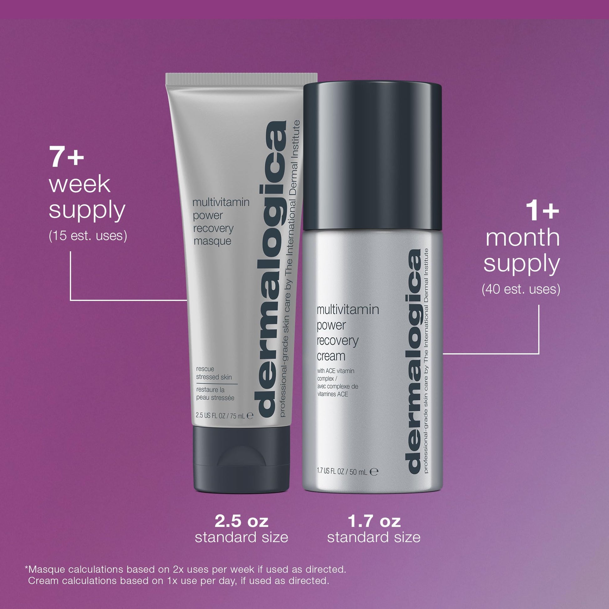 Dim Gray Dermalogica Stressed Skin Recovery System Skin Care Kit, Includes Face Mask and Facial Cream Full Size - Improve Dryness, Fine Lines, and Dullness