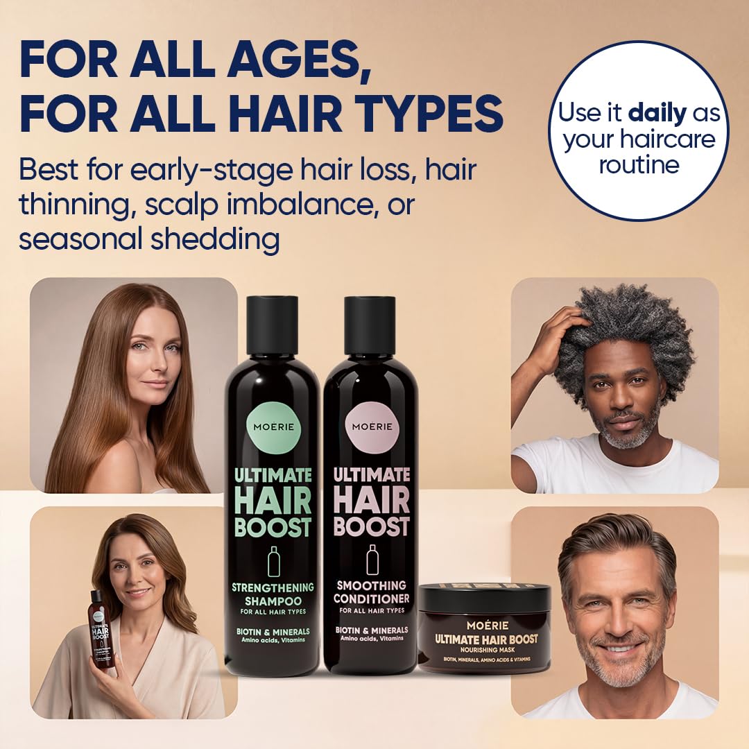 Wheat Moérie Hair Growth Shampoo, Conditioner and Mask - Hair Loss Solution with Biotin and Rosemary, Thickening Hair Regrowth Set for Thinning Hair - Ultimate Hair Growth Care (Double Set)