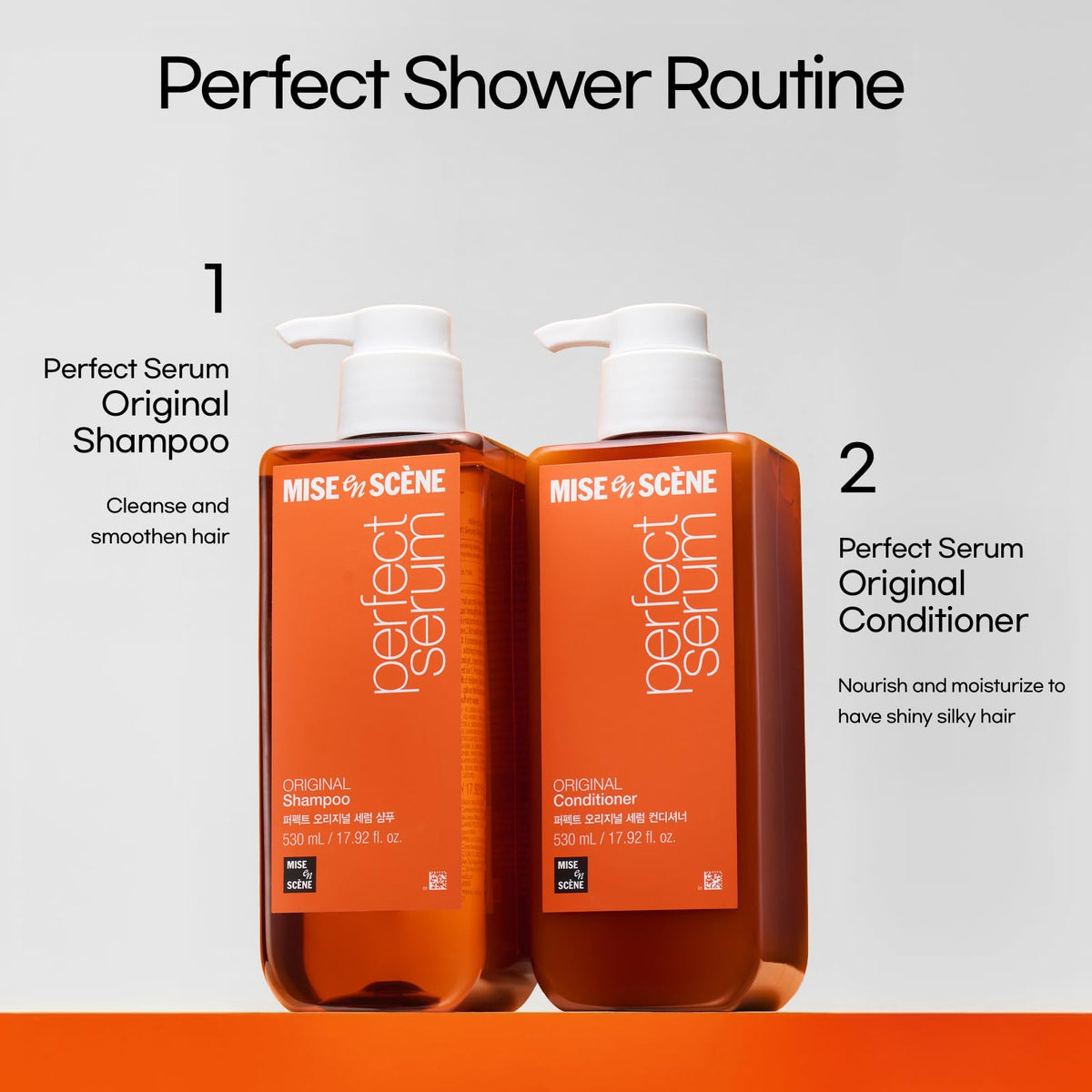 Light Gray Mise En Scene Perfect Serum Original Shampoo For Damaged Hair - KoreanShampoo with Moroccan Oil, Jojoba Seed, Damage Care MoroccanOil HairProducts | 17.92 Fl Oz