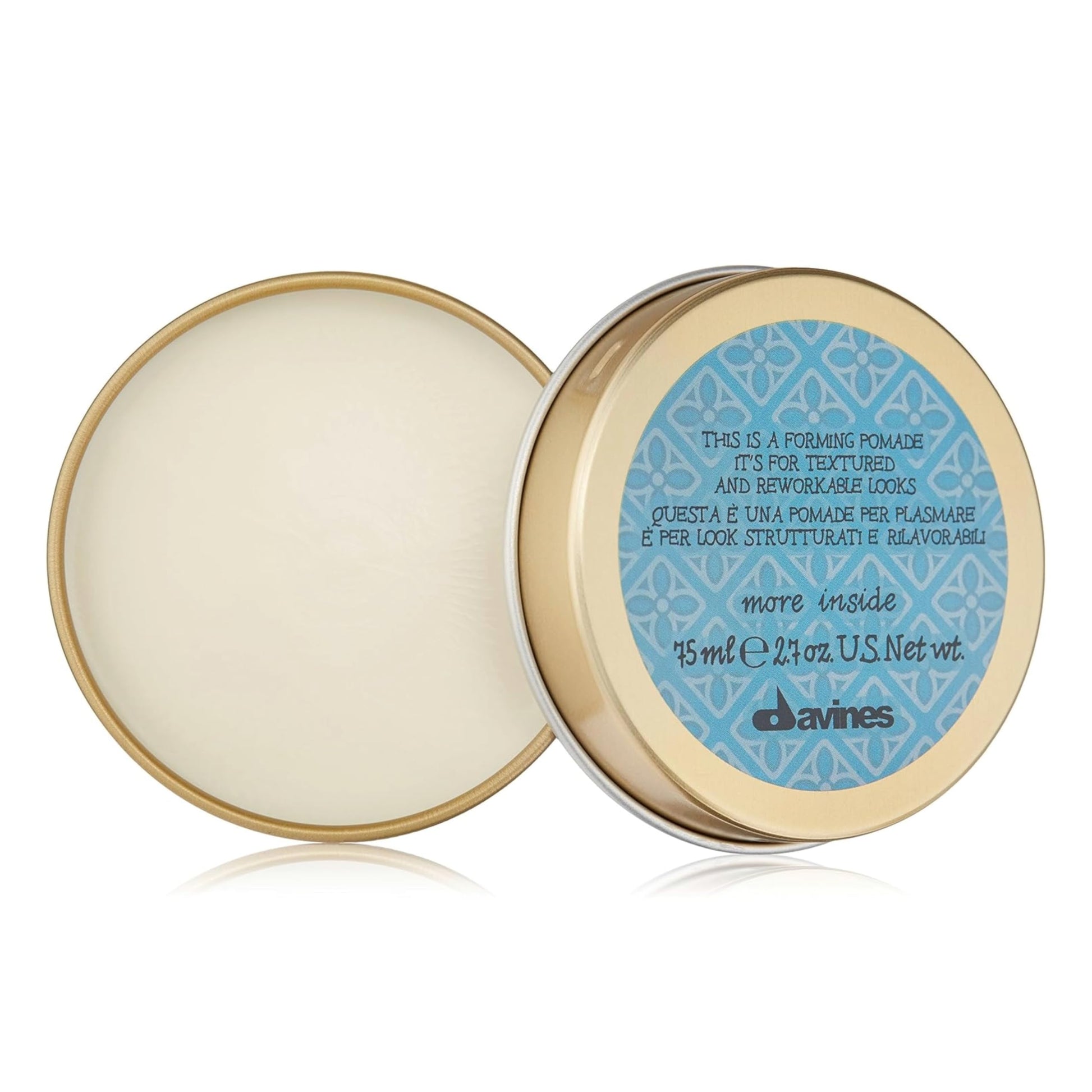 White Smoke Davines This Is A Forming Pomade, Medium Hold Structure & Workability - Lightweight Formula for Short Hair Styling - Natural Shine & Memory Effect, 2.54 Fl Oz