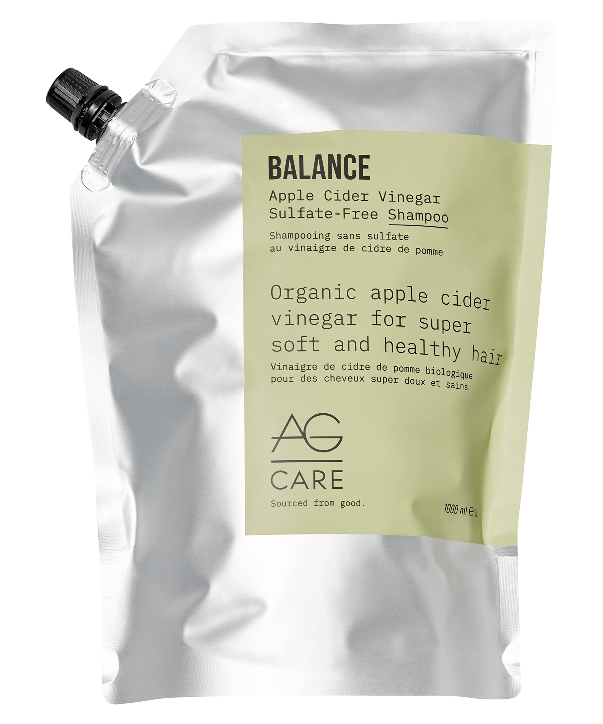 White Smoke AG Hair BALANCE Apple Cider Vinegar Sulfate-Free Shampoo Refill, 1L