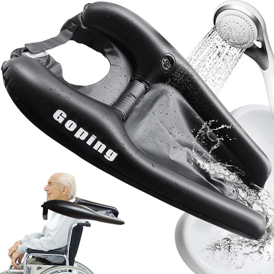 White Smoke Goping Hair Washing Basin for Bedridden Inflatable Hair Washing Sink for Wheelchair Portable Shampoo Bowls at Home for Handicapped