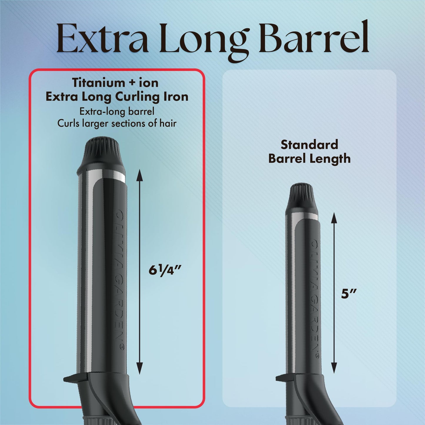 Light Gray Olivia Garden Titanium + Ion High Performance Professional Curling Iron - Dual Voltage, Snag-Free Styling - Fast Heat Up to 455°F with Heat Resistant Heat Mat/Pouch