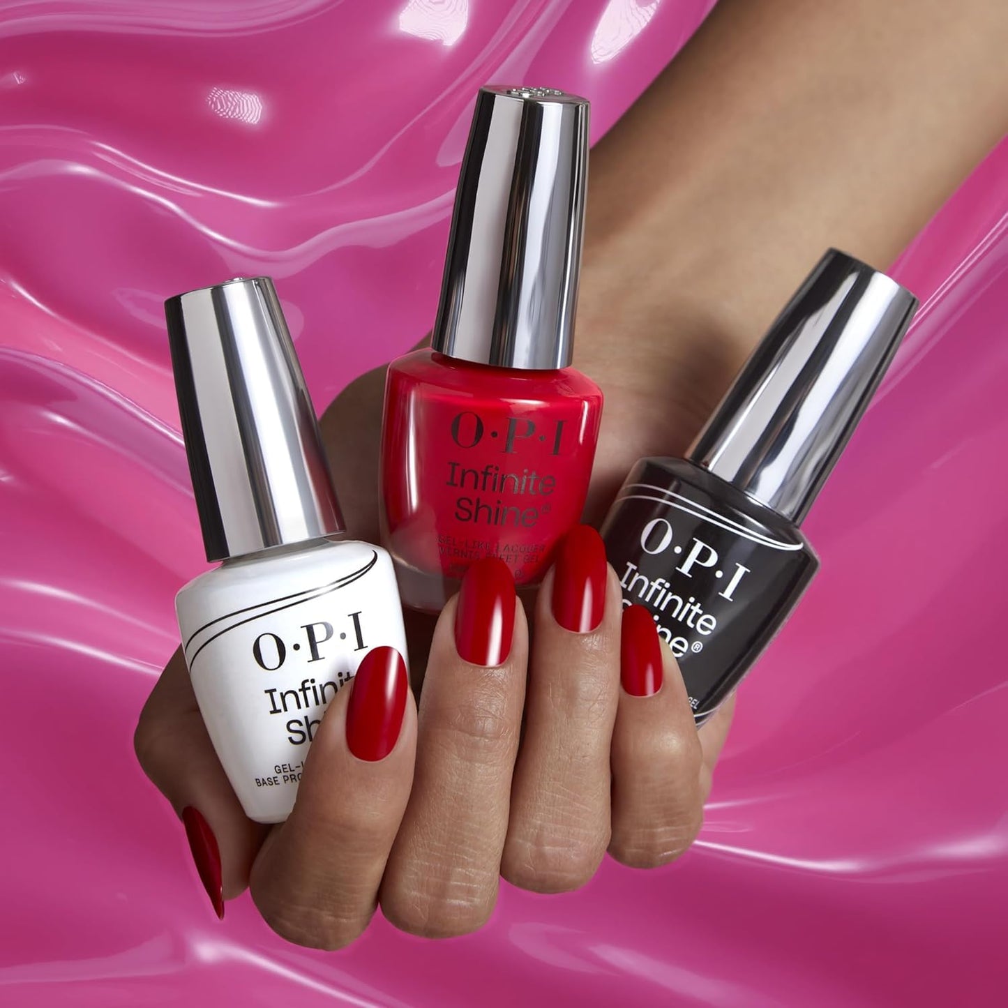 Maroon OPI Infinite Shine 2PC Base Coat Top Coat Duo Pack | Long Wear Nail Polish Value Set | Protects Nails & High Shine Gloss