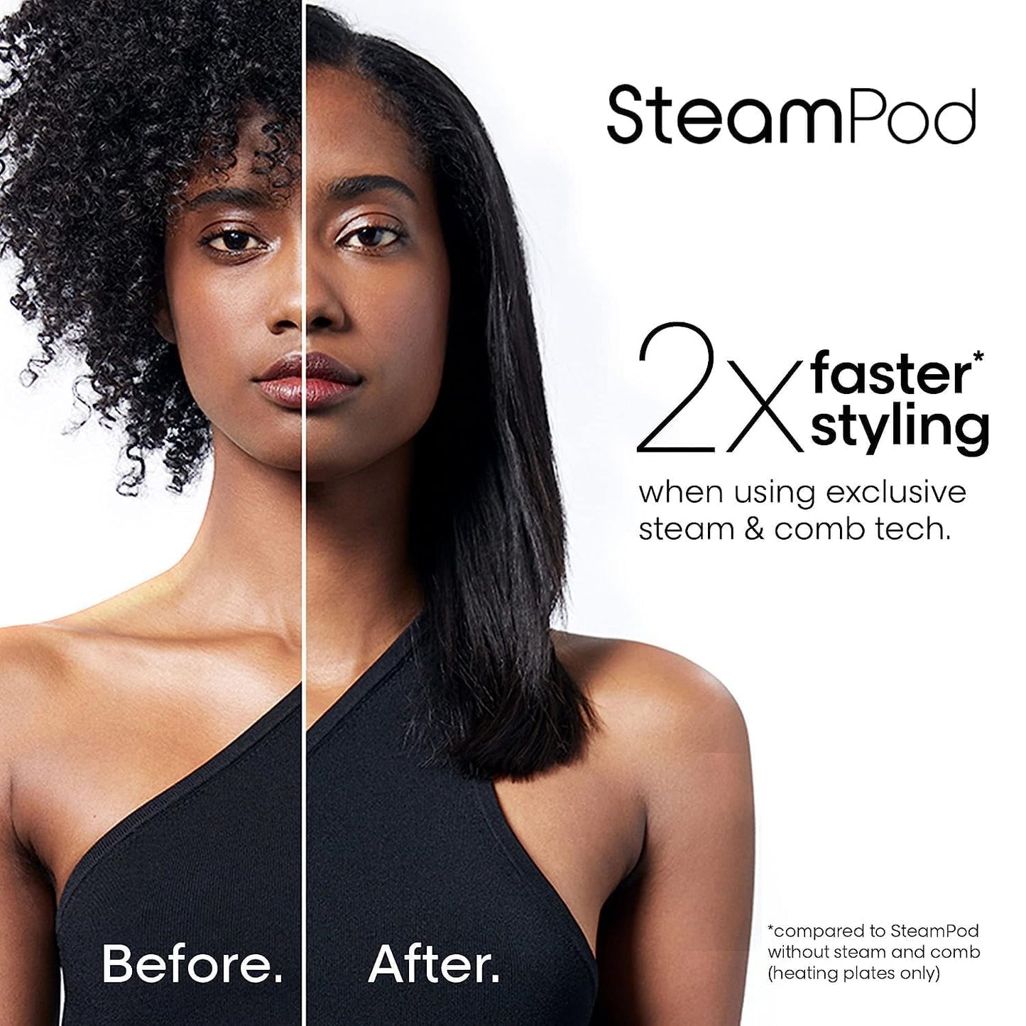 White Smoke L'Oréal Professionnel Paris Steampod Hair Straightener & Styling Tool - Professional Steam Styler For All Hair Types & Textures, 24 Hour Frizz Control, Smooths & Adds Shine