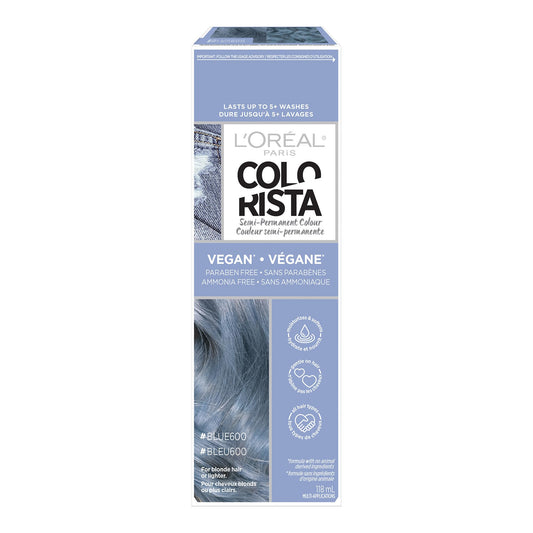 Dark Gray L'Oreal Paris Colorista Semi Permanent Hair Color for Bleached or Blonde Hair, Color Depositing Hair Mask Formula, Blue