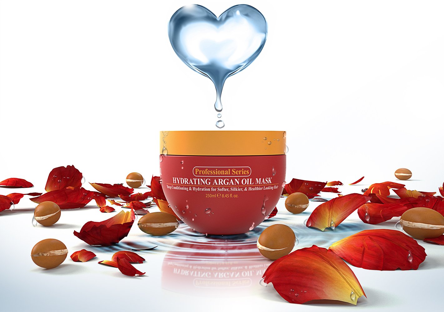 White Smoke Arvazallia Hydrating Argan Oil Hair Mask and Deep Conditioner for Dry or Damaged Hair (8.45 oz Jar)