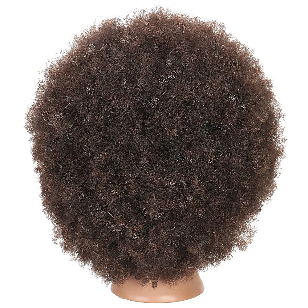 White Smoke Mannequin Head with 100% Human Hair - Afro Style for Braiding & Styling Practice