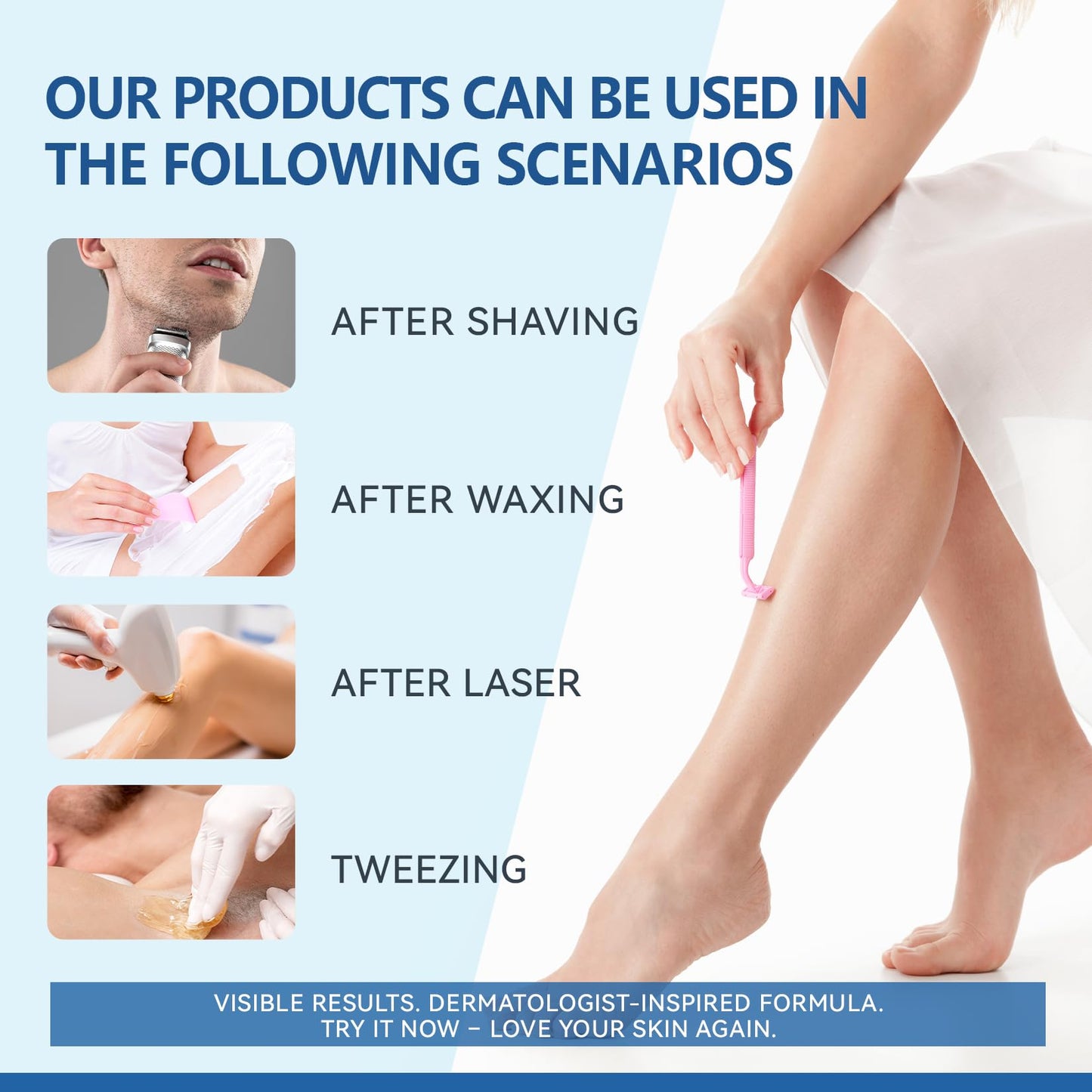 White Smoke Razor Bumps Ingrown Hair Treatment: 3.38fl.oz Smoothing Solution for Body, Beard & Bikini Area Post Waxing After Shaving Serum for Ingrown Hair & Razor Burn - Women & Men