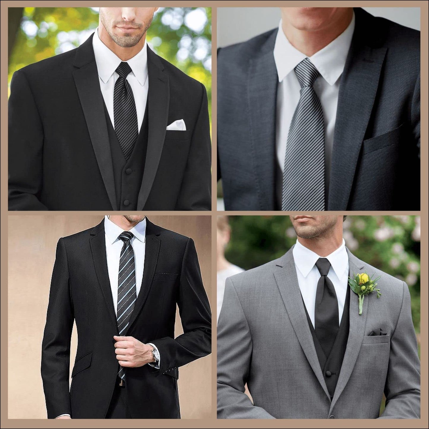 Dark Slate Gray JZMTY Enchanted Alcove Men's Necktie with Anti-Floating Buckle Design Soft Wrinkle-Resistant Various Formal Occasions