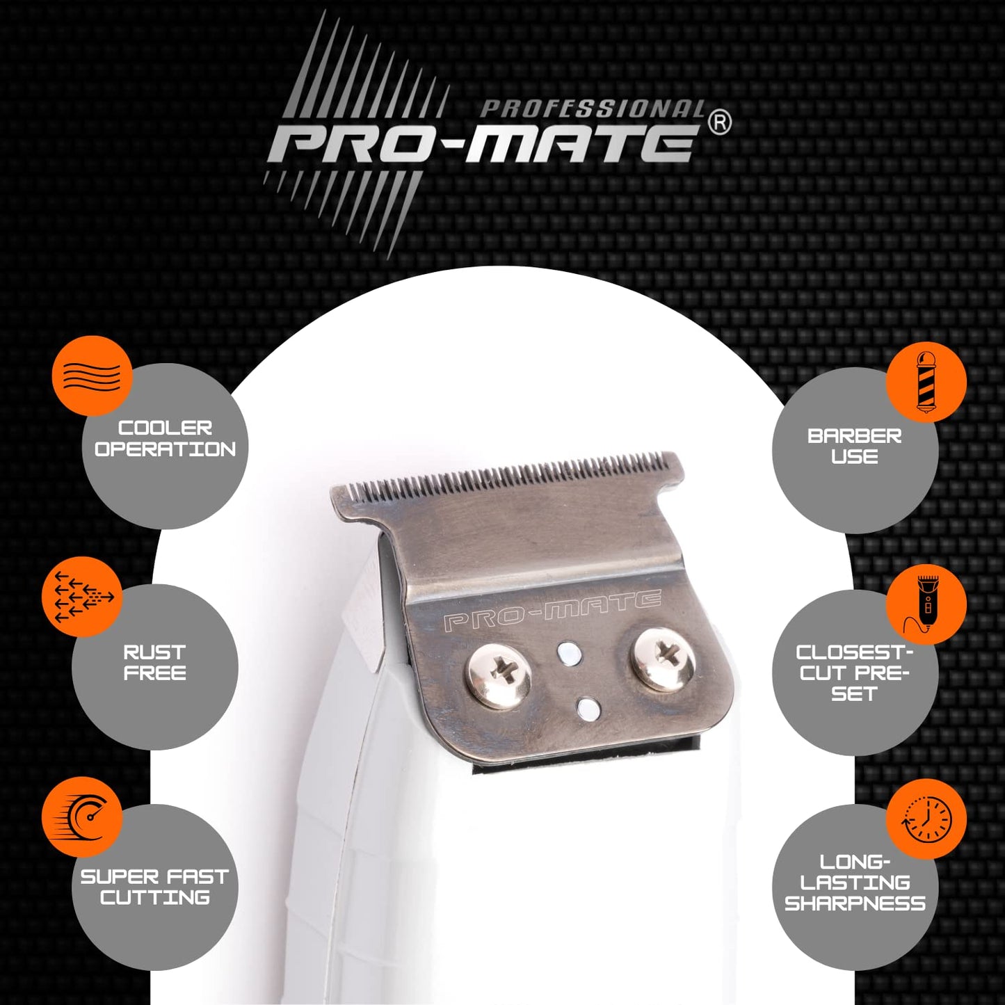 Black Replacement Blade 04521 fits Andis T-Outliner 04780, GTX 04785 (Model GO, GTO) Modified One Hittaz Zero Gap by PRO-MATE w/Free Screws (Black - T Shape)