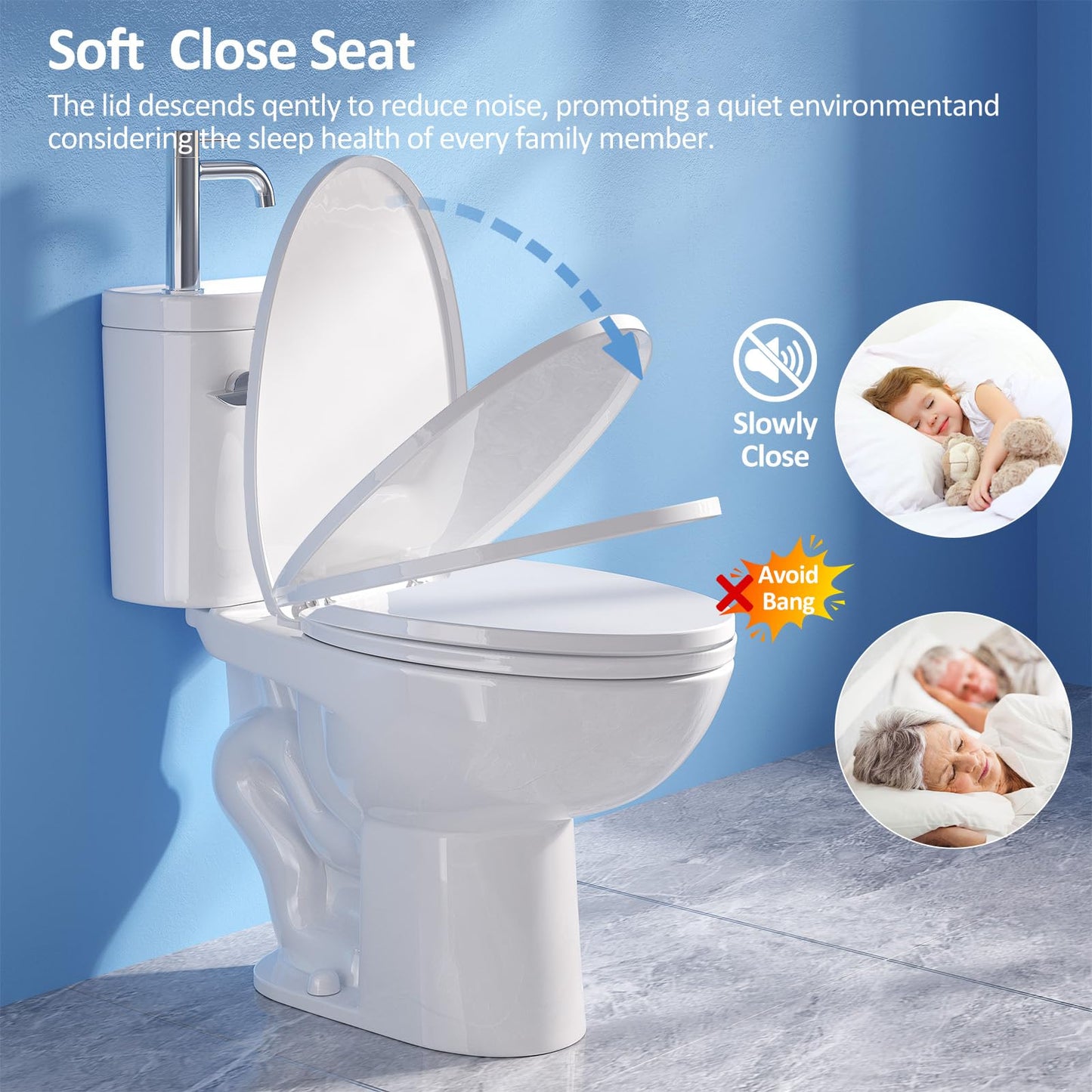 Gray Simple Project Modern Elongated Toilet with Sink, 3-IN-1 Faucet Toilets with 12 Inch Rough IN & 1.28 GPF Single Flush, 17 Inch Tall Toilet Sink Combo for Small Bathrooms (Include Faucet)