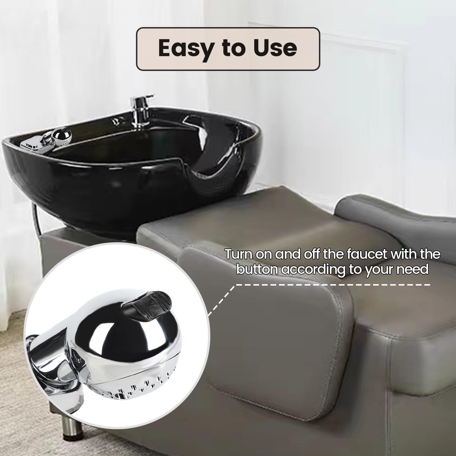 Lavender Toriexon Salon Shampoo Bowl Faucet Vacuum Breaker Kit, Faucets for Shampoo Bowls with Hose and Sprayer Replacement Part, Hair Salon Faucet Sprayer Hose Set