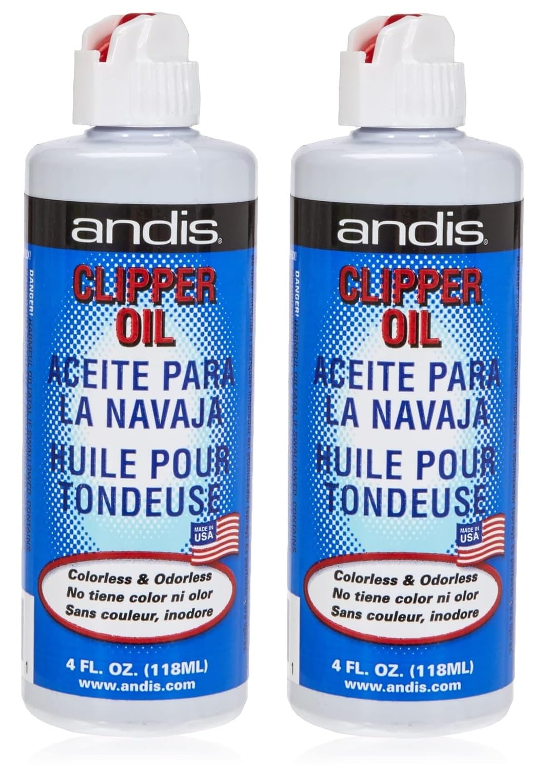 White Smoke Andis Clippers Clipper Oil 4 oz (Pack of 2)