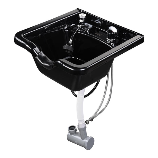 White Smoke BYOOTIQUE Shampoo Bowl Hair Sink with Gel Neck Rest Hair Trap CUPC Vacuum Breaker Barber Salon Spa Mounting Ability for Home Barbershop