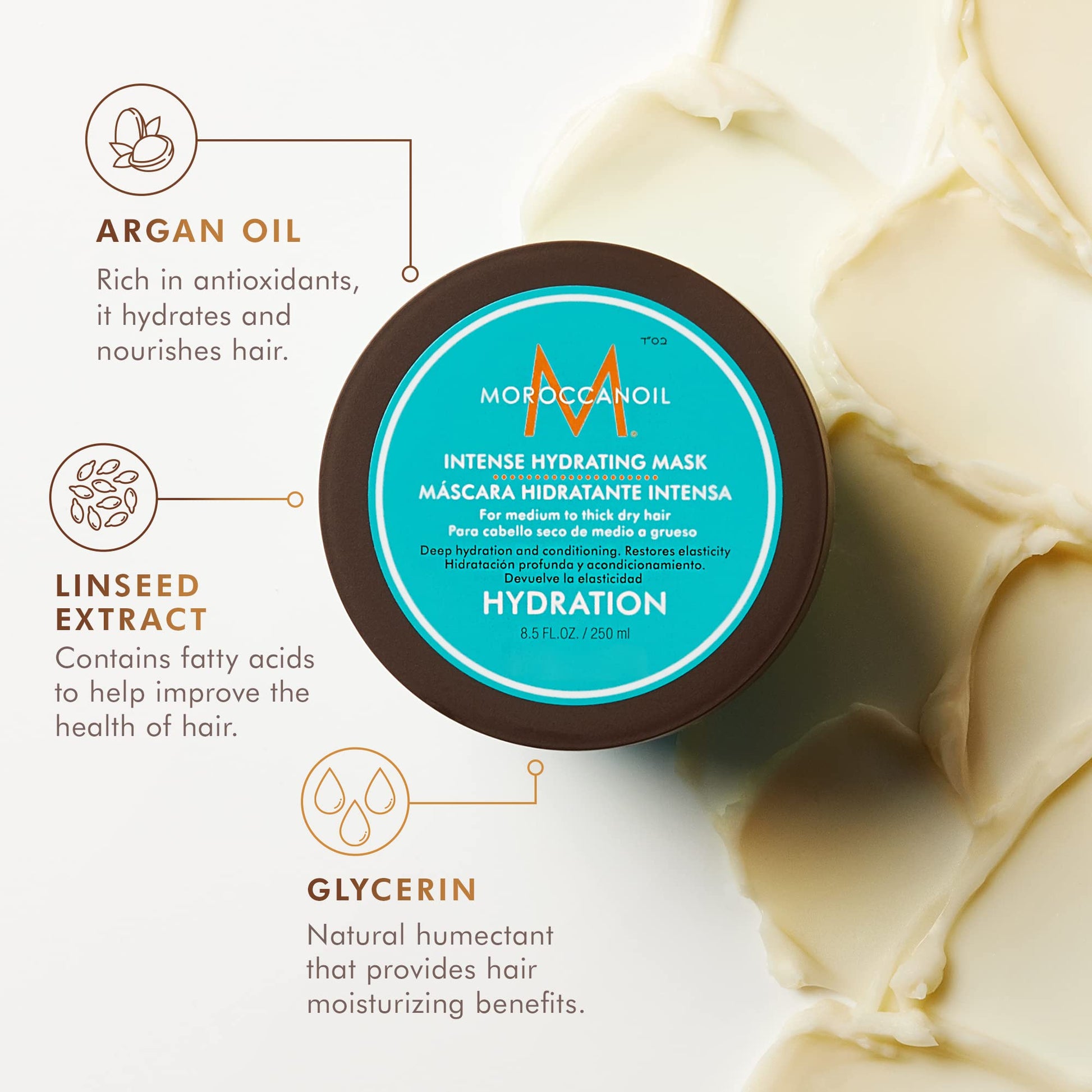 White Smoke Moroccanoil Intense Hydrating Mask, 8.5 Fl. Oz.
