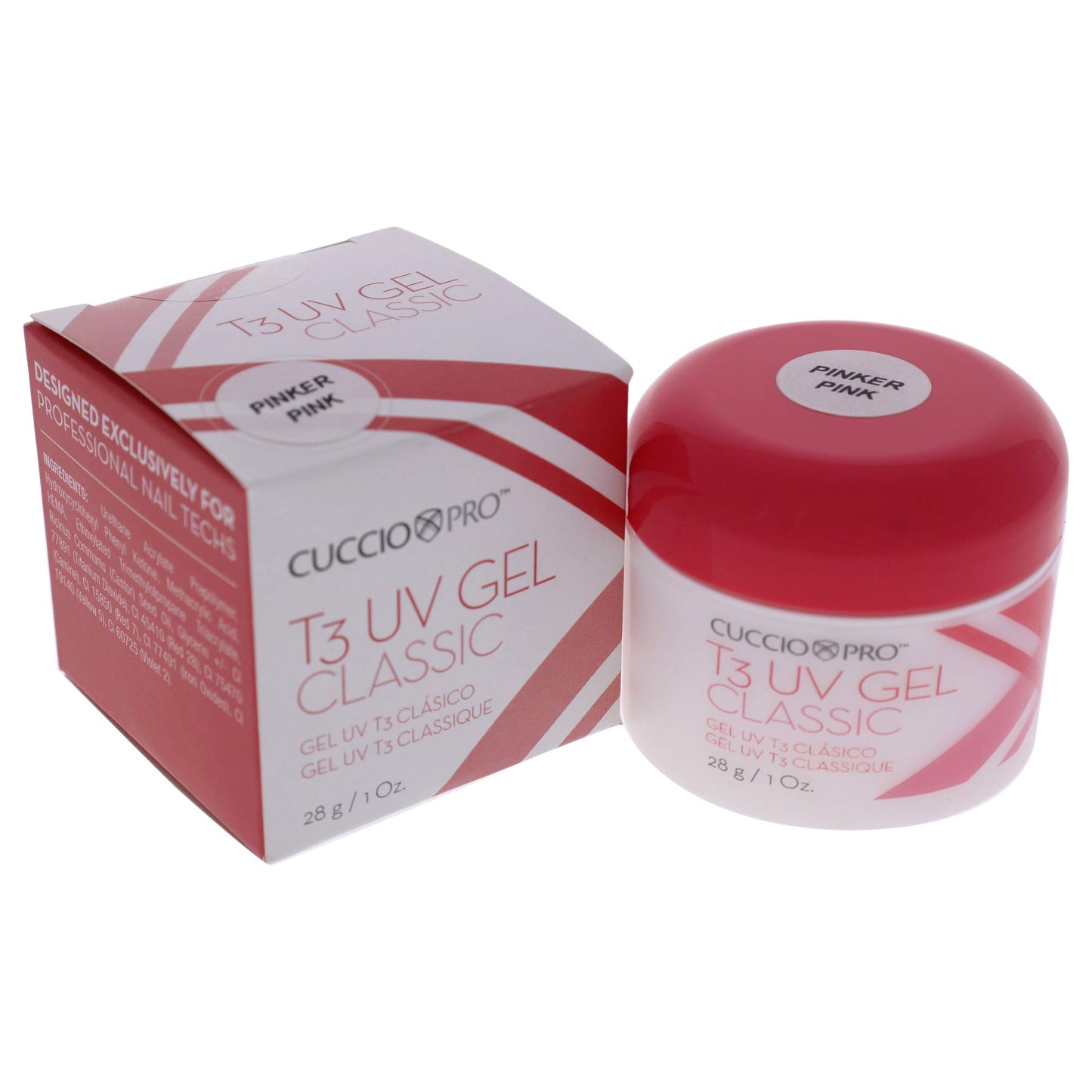 White Smoke Cuccio Pro T3 UV Gel Classic - Easy Application - Strength And Durability - High Shine And Odor Free - Maintains Natural Nail Thickness - Optimal For Short Nail Beds - Pinker Pink - 1 Oz Nail Gel