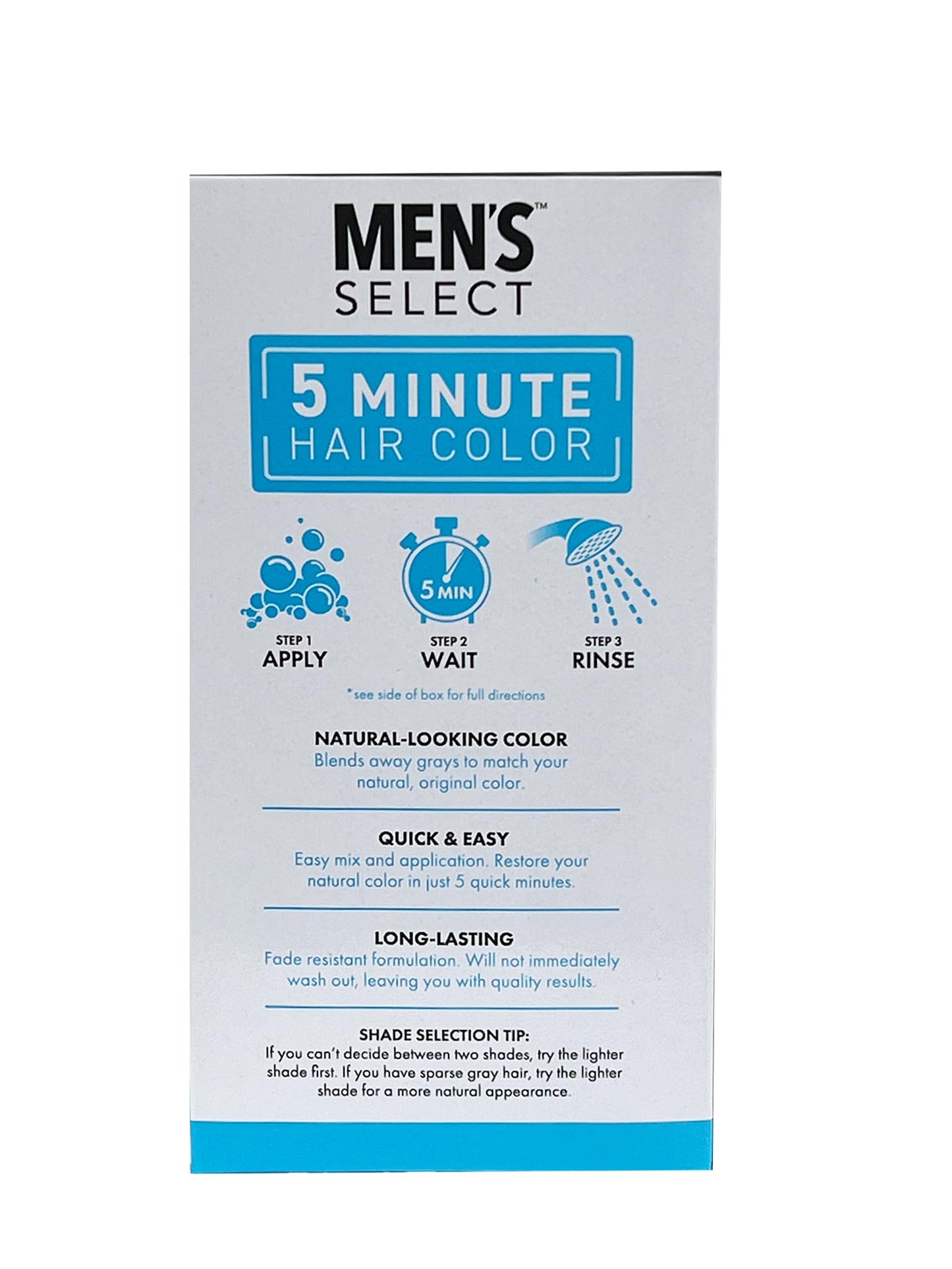 Light Gray MENS SELECT 5 minute Hair Color - BLACK