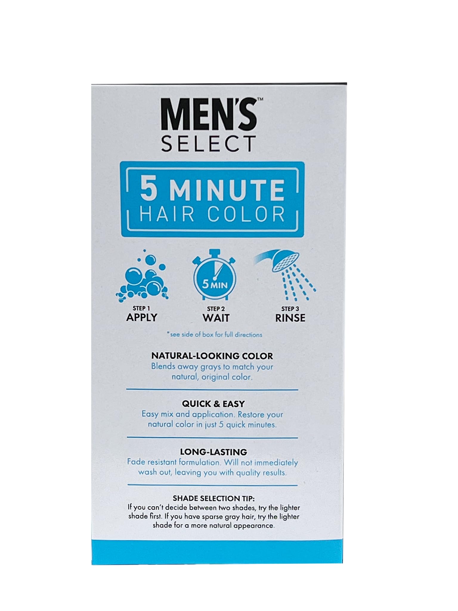 Light Gray MENS SELECT 5 minute Hair Color - BLACK