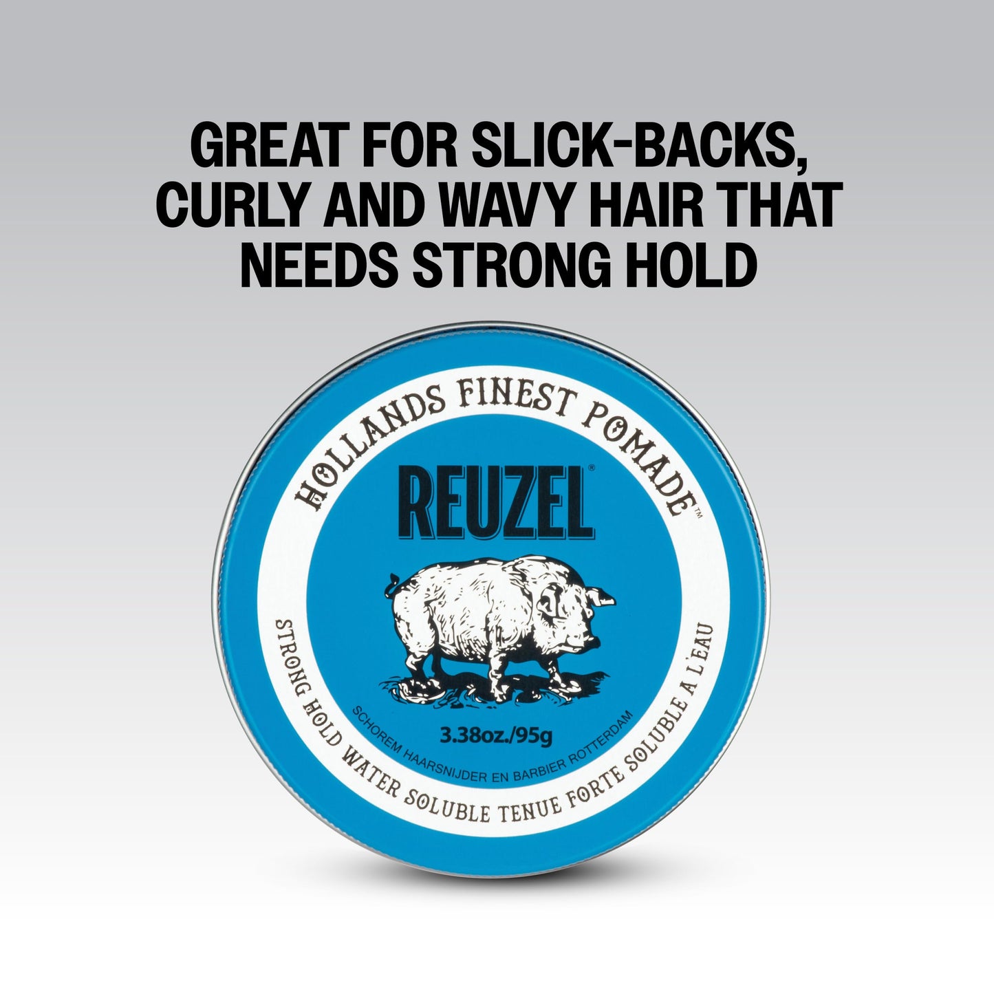 White Smoke REUZEL Blue Pomade, Strong All Day Hold, Water Soluble Styling, High Shine and Flake Free, Easy To Wash Out, For All Hair Types