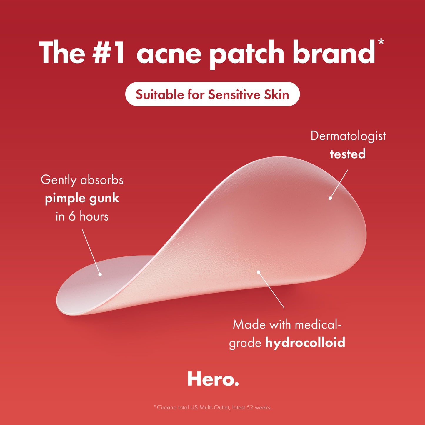 Tomato Mighty Patch Original Patch from Hero Cosmetics - #1 Hydrocolloid Acne Pimple Patches for Face, Shrinking Zits & Whiteheads in 1 Use, Nighttime Spot Pimple Stickers for Face, 36 Count