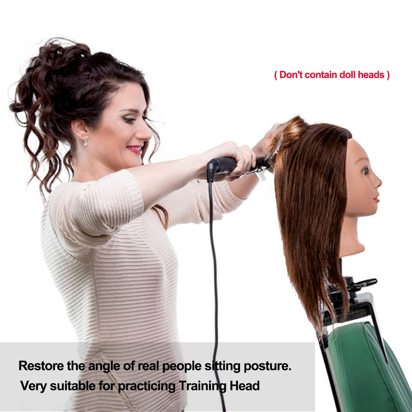 White Smoke poipoilu Mannequin Clamp Stand for Chair, Mannequin Head stand for Hairdresser Practice Braiding Hair Styling with Clamp stand (1 Pack)