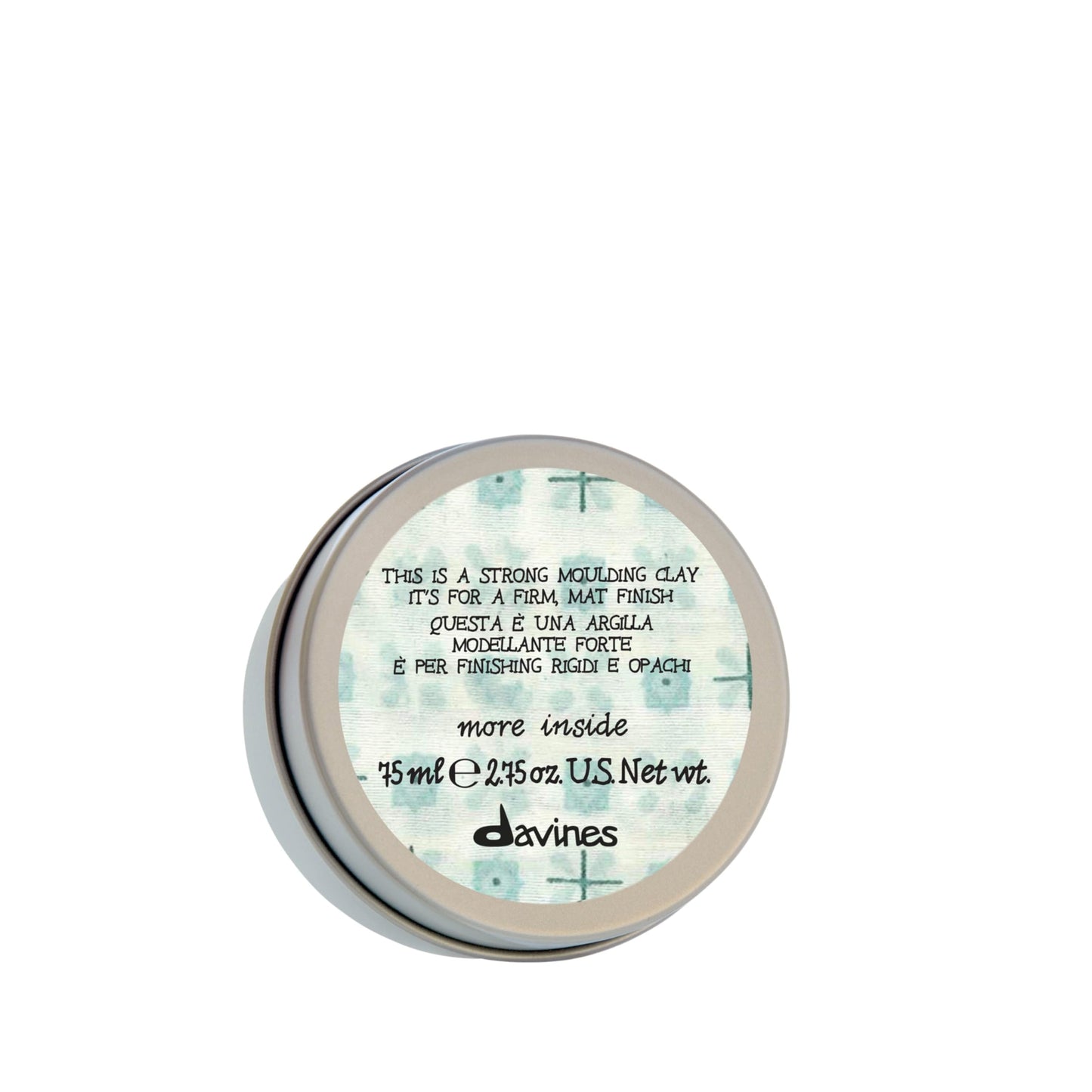 White Smoke Davines This Is A Strong Moulding Clay, Strong Hold Matte Definition - Resistant Clay for Messy Styles - Adds Texture & Separation without Shine, 2.54 Fl Oz