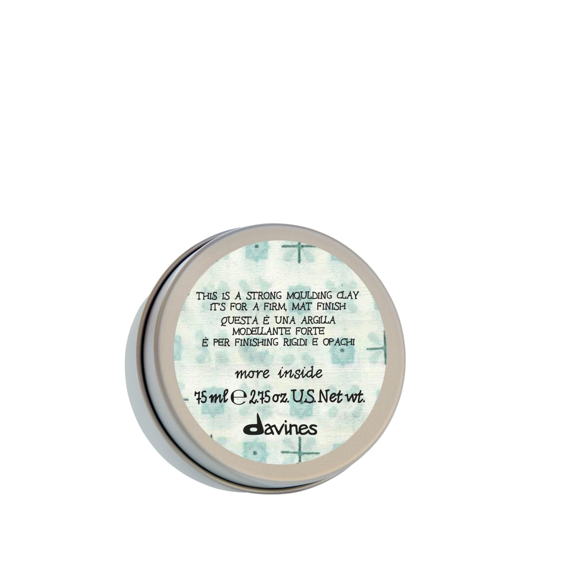 White Smoke Davines This Is A Strong Moulding Clay, Strong Hold Matte Definition - Resistant Clay for Messy Styles - Adds Texture & Separation without Shine, 2.54 Fl Oz