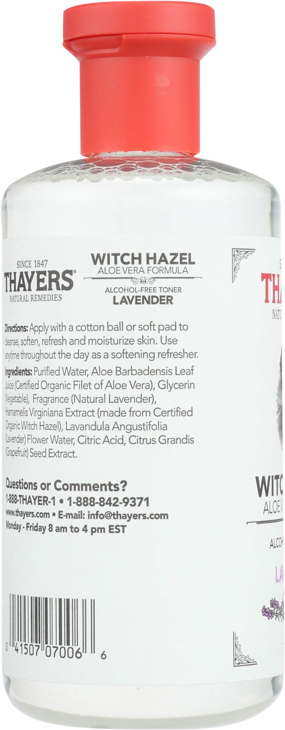 White Smoke Thayers Natural Remedies Witch Hazel Lavendar - Alcohol Free 12 fl oz (355 ml) Liquid