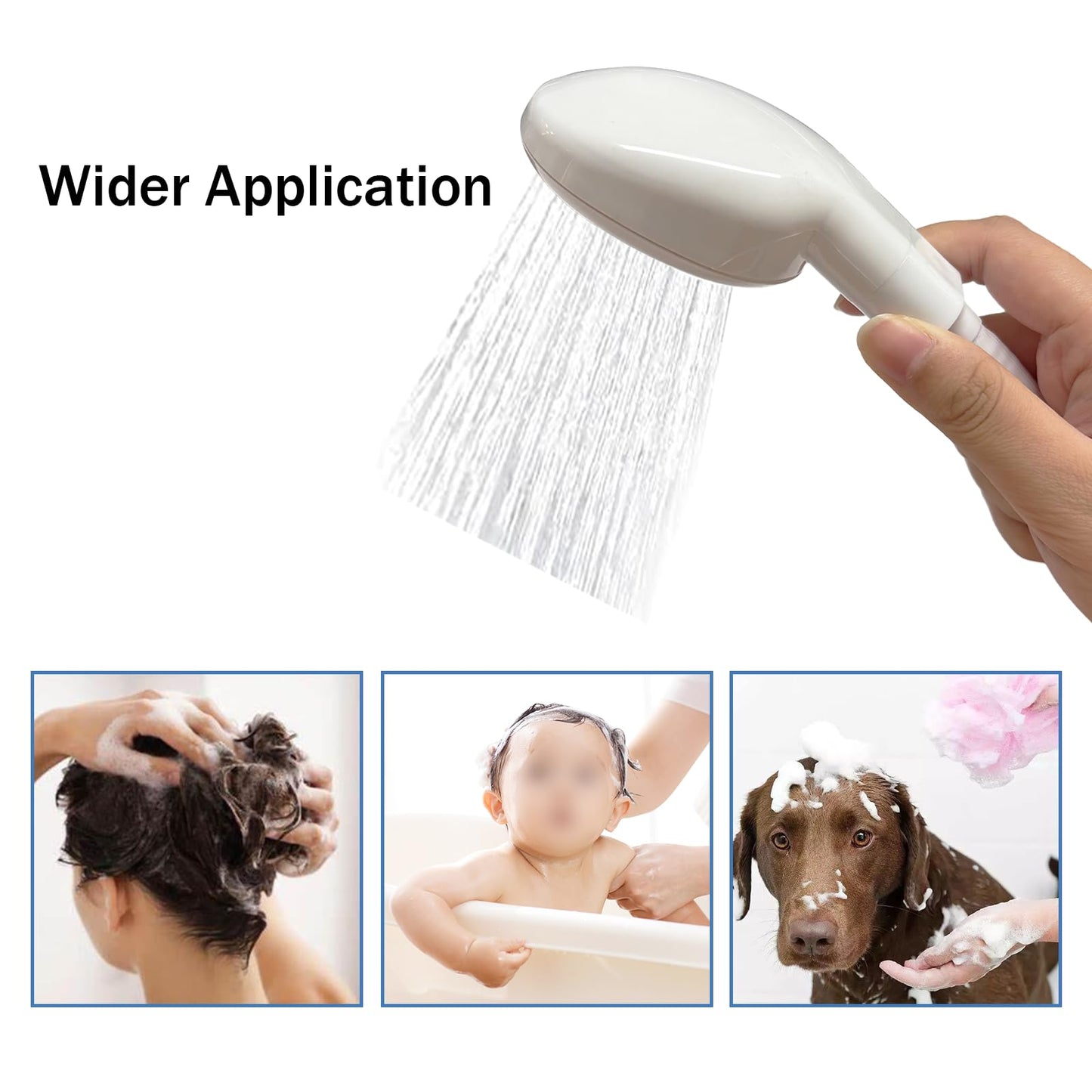 White Smoke 16.4FT Sink Spray Hose,Portable Sink Hose Sprayer, Shampoo Sprayer Hand Heldhead Shower Spray for Bathing Baby,Pets,Washing Hair,Rinsing Vegetables