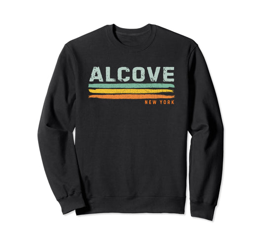 Dark Slate Gray Vintage Stripes Alcove NY Sweatshirt