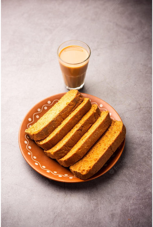 Light Gray Meerut Chaitime Eggless Suji Rusks|Milk Toast/Rusk/Toast/Premium Long Rusk/cake rusk/Toast-300g(150g*2Pac)