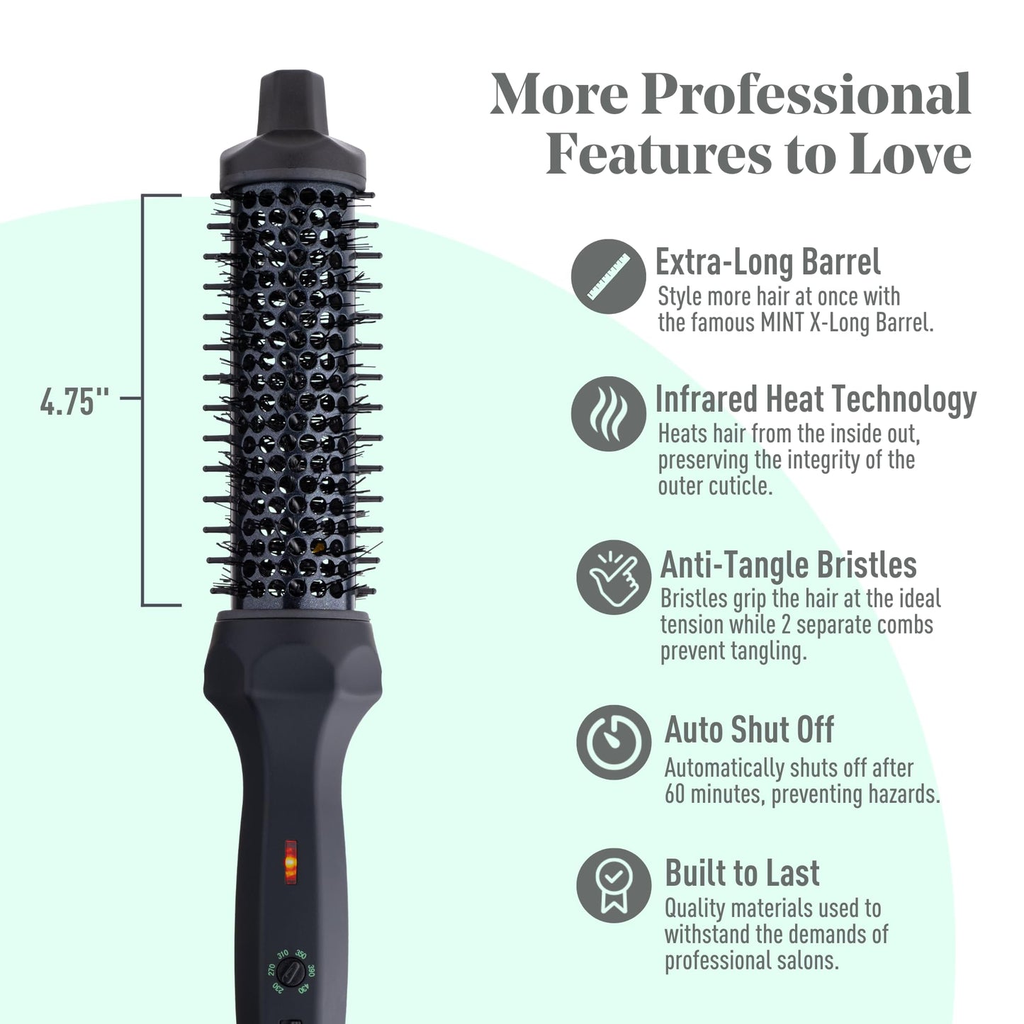 Alice Blue MINT Thermal Curling Brushes (1.33 Inch)