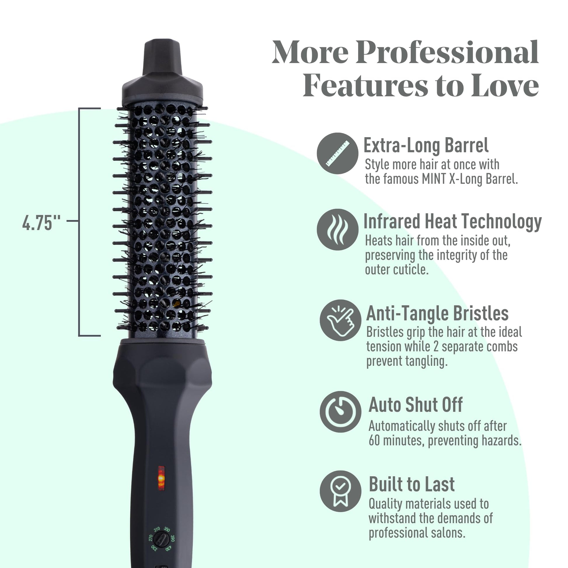 Alice Blue MINT Thermal Curling Brushes (1.33 Inch)