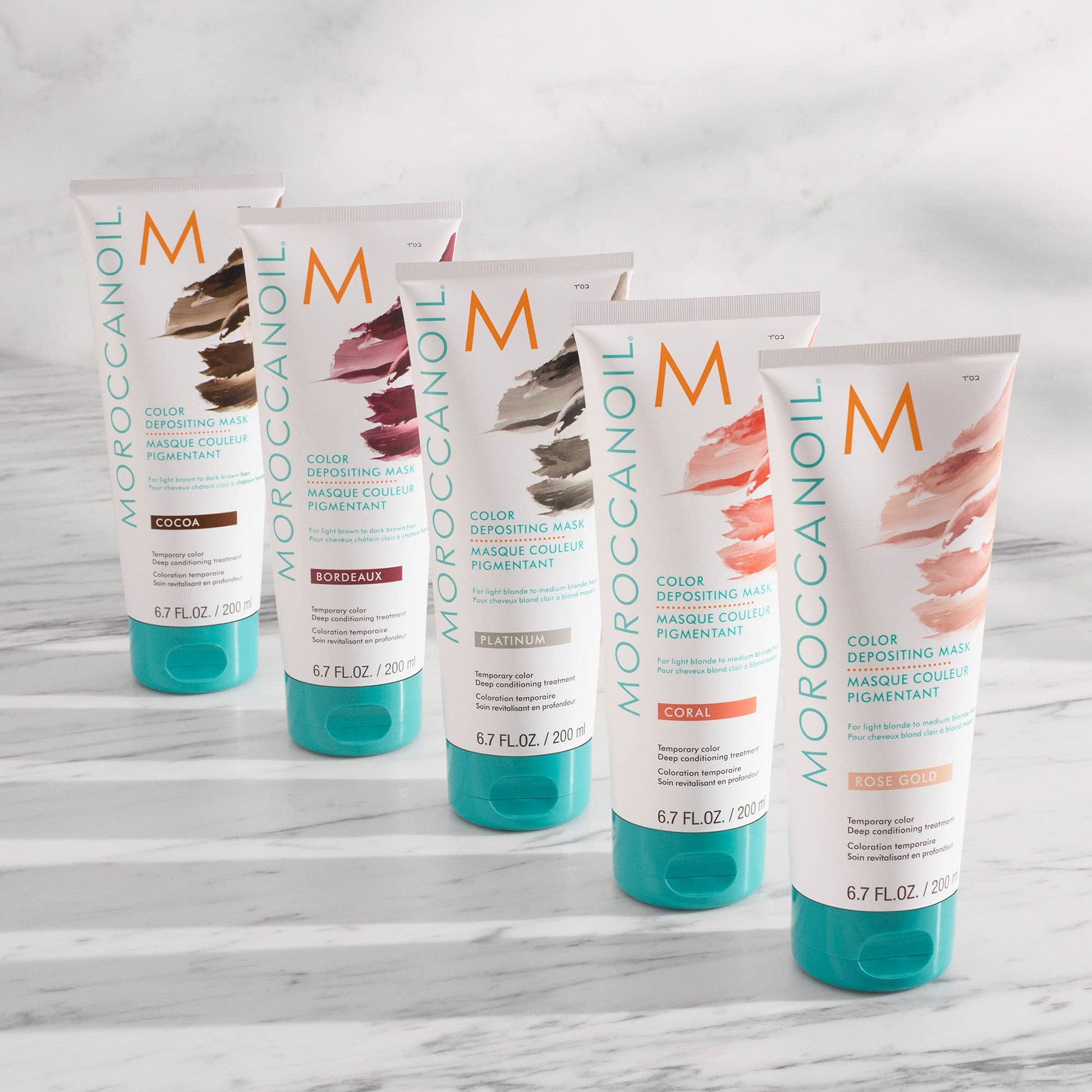 Light Gray Moroccanoil Color Depositing Mask, Cocoa, 6.7 oz