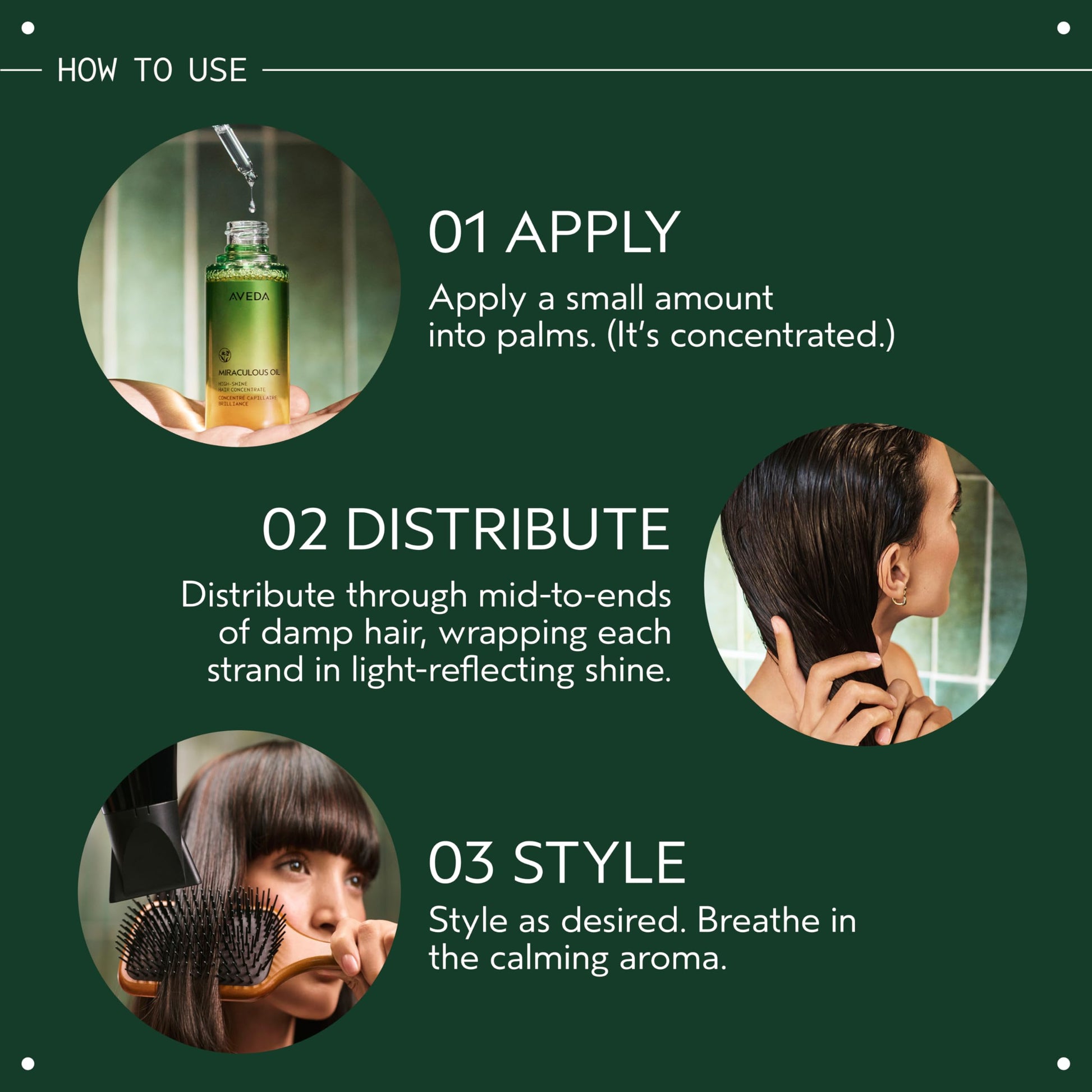Dark Slate Gray Aveda Miraculous Oil High-Shine Hair Concentrate | Adds Shine | Up to 24 Hours of Frizz Protection* | Heat Protection | For All Hair Types | Notes of Lavender Ylang Ylang and Petitgrain, 1.7 Fl Oz