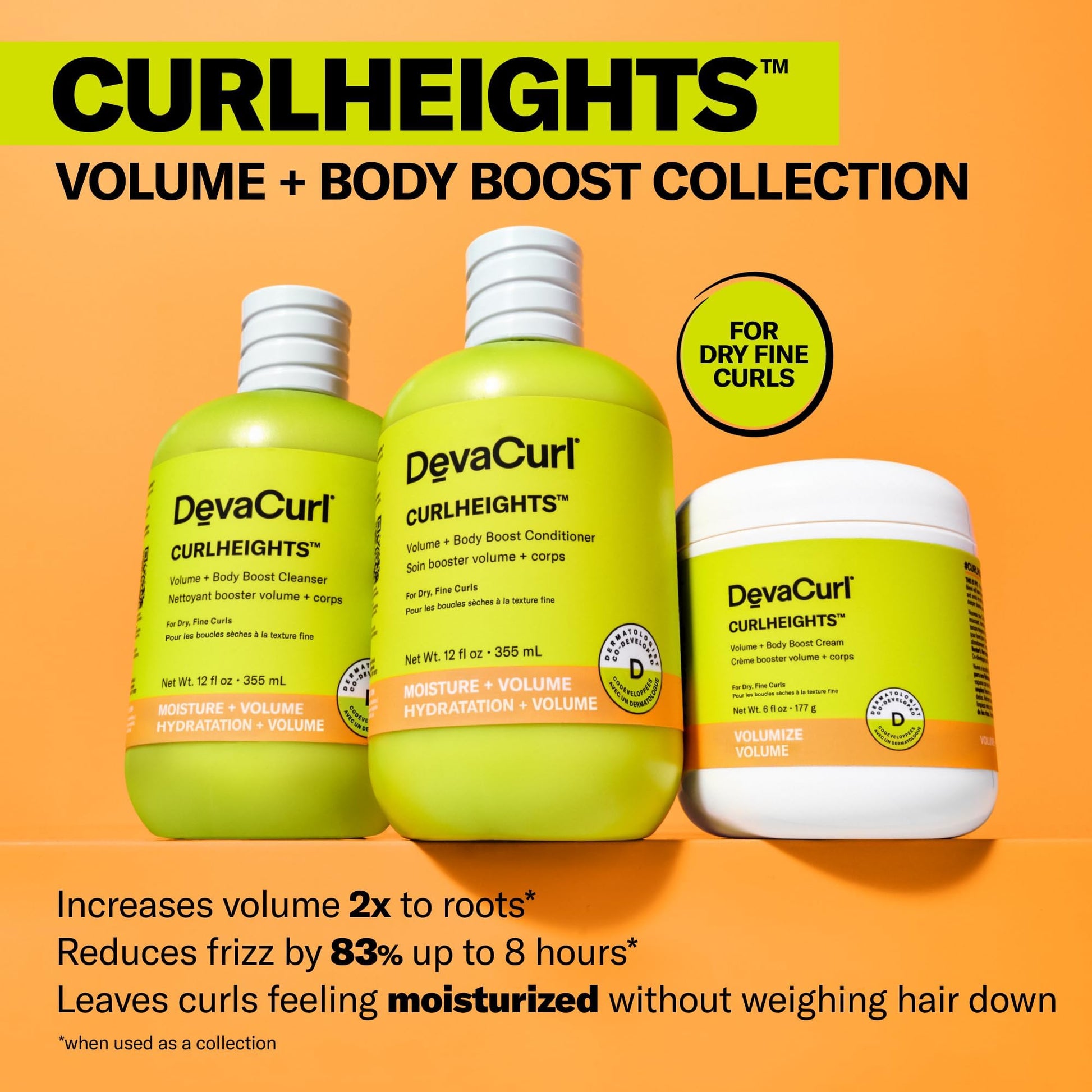 Sandy Brown DevaCurl CurlHeights Volume + Body Boost Cream, 6 oz