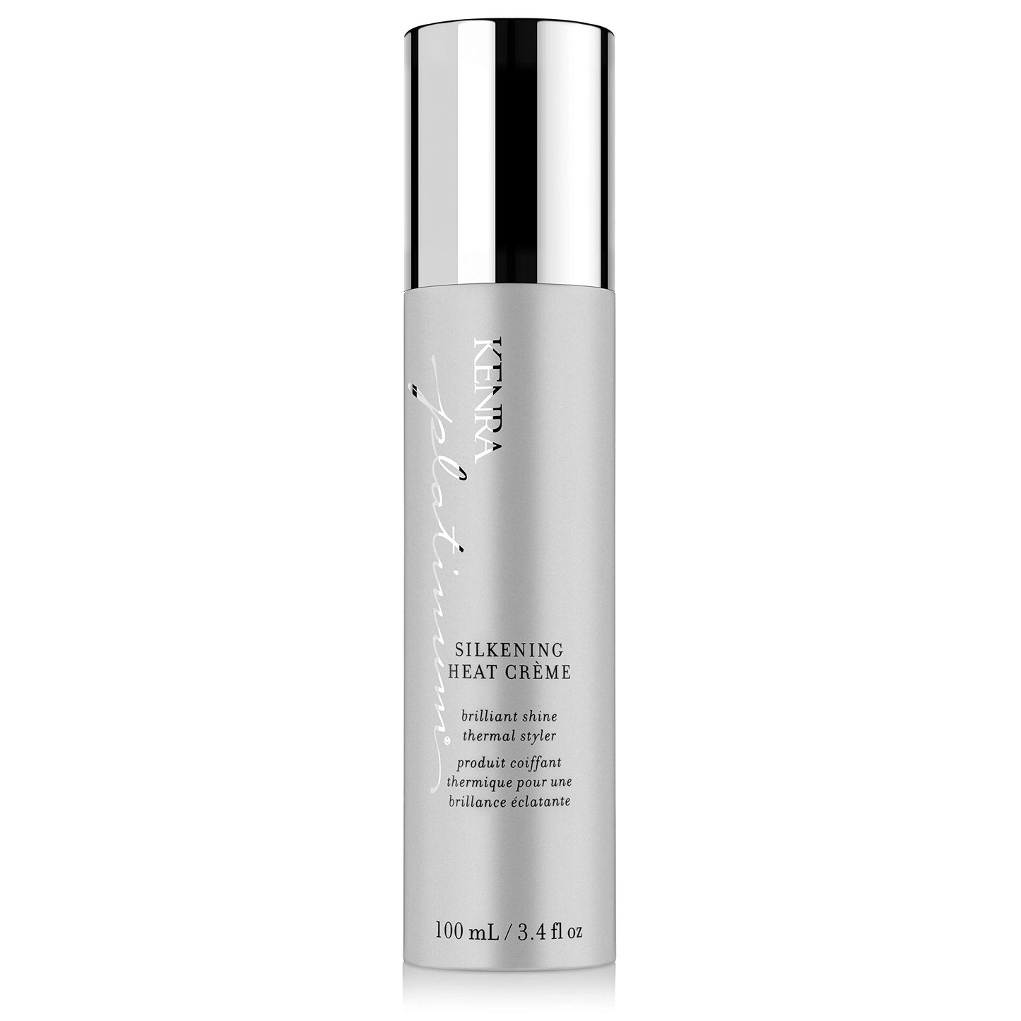 Gray Kenra Platinum Silkening Heat Crème | Brilliant Shine Thermal Styler | Reduces Hot Tool Passes by 50% | Prevents Breakage & Improve Manageability | Heat Protectant | All Hair Types | 3.4 fl. Oz