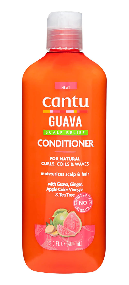 White Smoke Cantu Guava Scalp Relief Conditioner, for Natural Curls, Coils & Waves, 13.5 fl oz (400 ml)