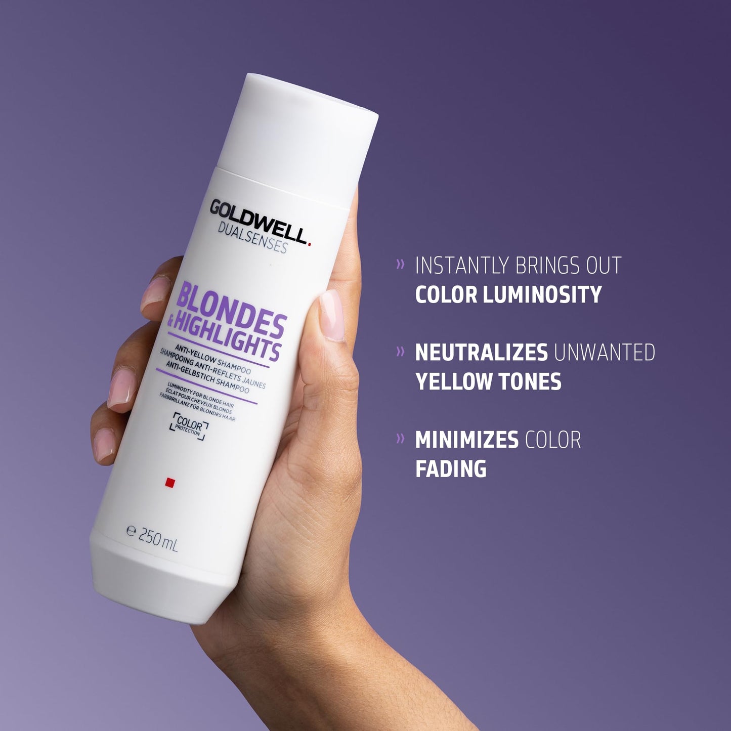 Dark Slate Blue Goldwell Dualsenses Blondes & Highlights Anti-Yellow Shampoo 1L