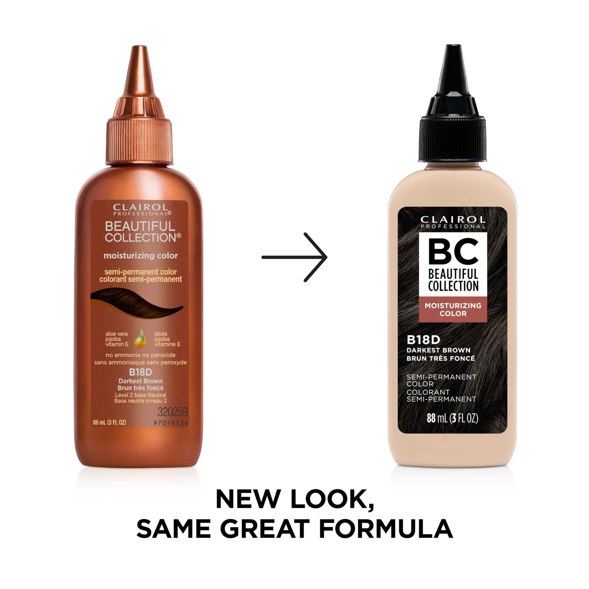 White Smoke Clairol Professional Beautiful Collection Hair Color, 18D Darkest Brown, 3 Fl Oz - Packaging May Vary