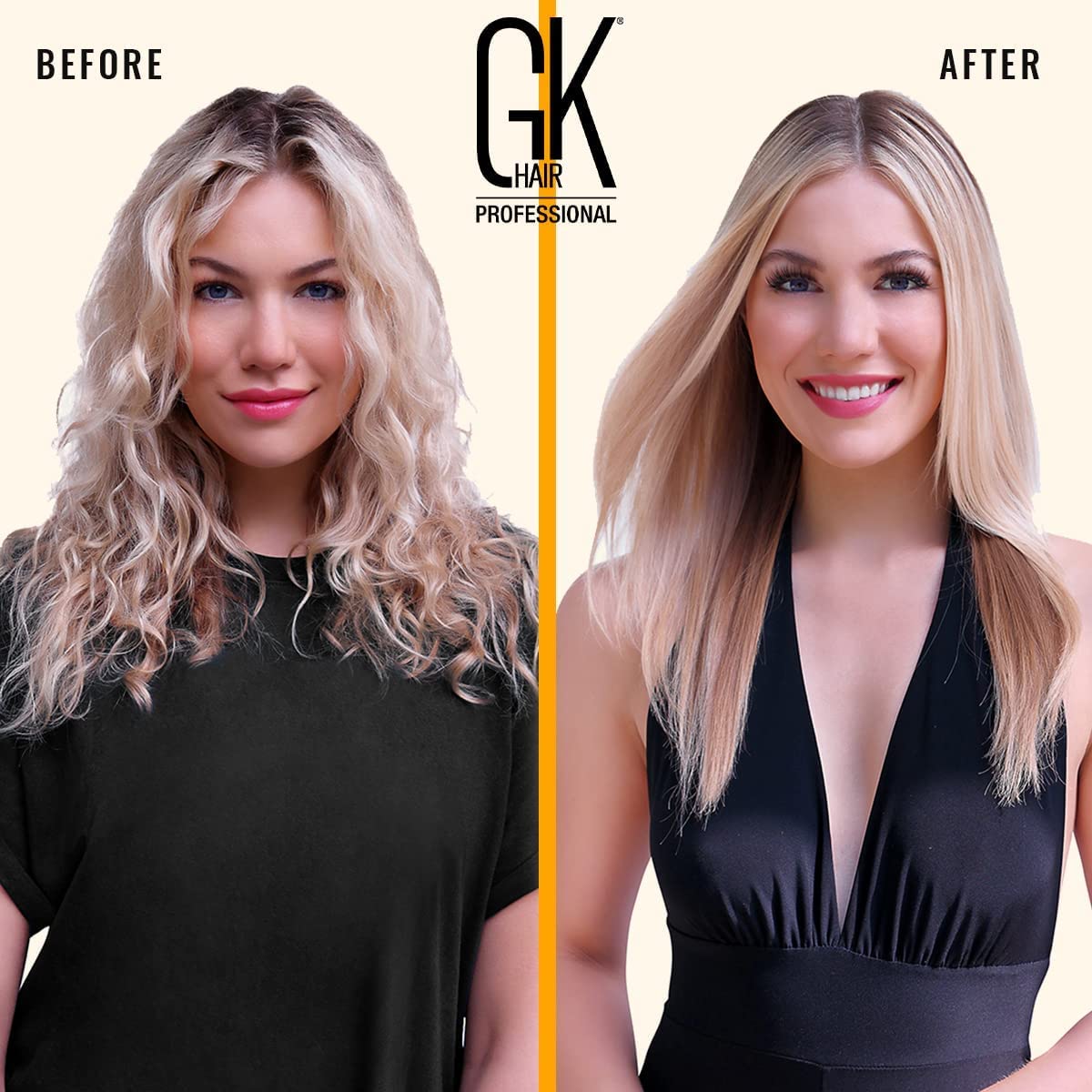 Seashell GK HAIR Global Keratin The Best Consumer Box Kit (10.1 Fl Oz/300ml) Smoothing Keratin Treatment Professional Brazilian Complex Blowout Straightening For Silky Smooth & Frizzy Hair