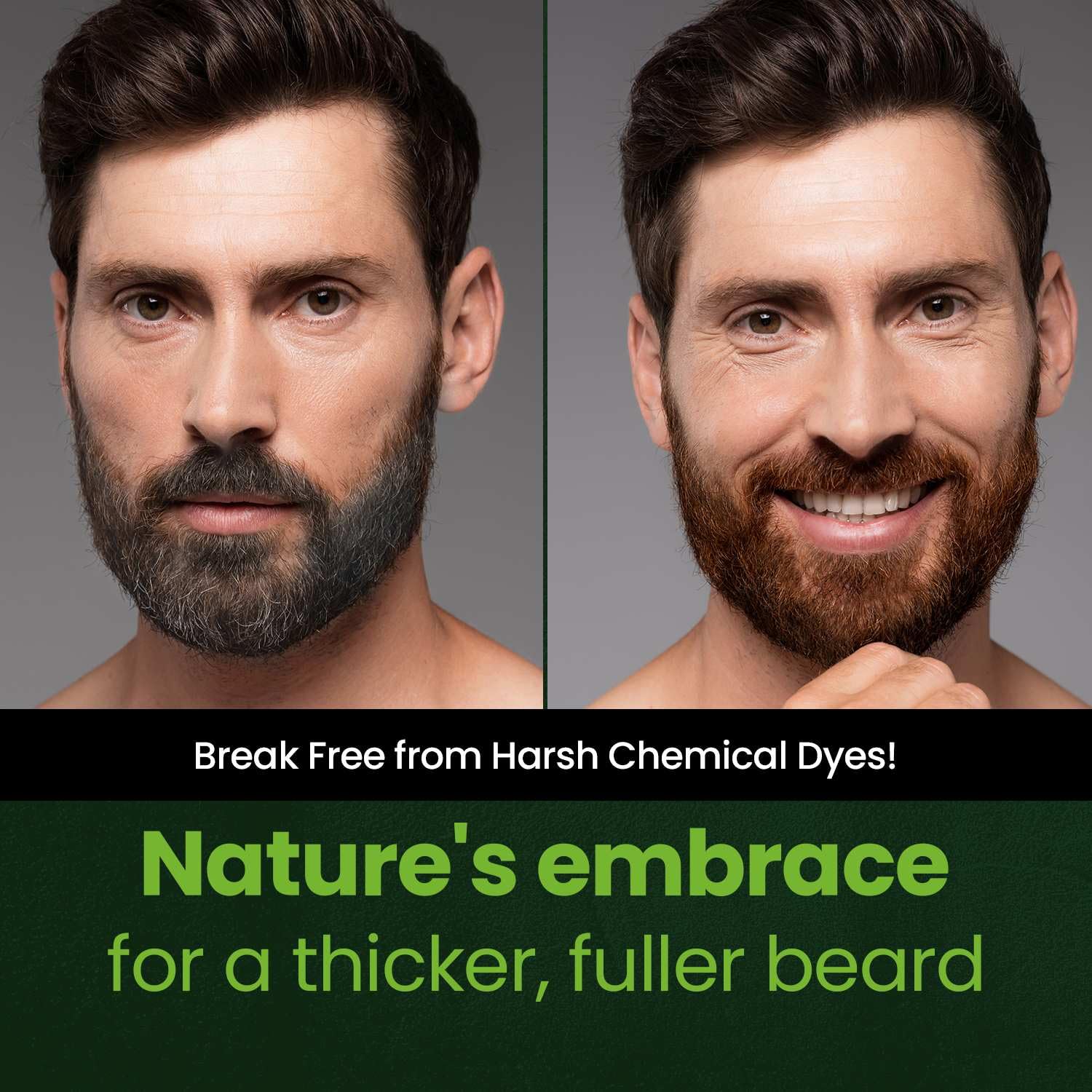 Black Herb For Men Mustache & Beard Dye (Dark Brown, 1 Pack), PPD-Free Ammonia-Free, Vegan with Natural Ingredients, Gentle for Sensitive Skin, No Skin Irritation