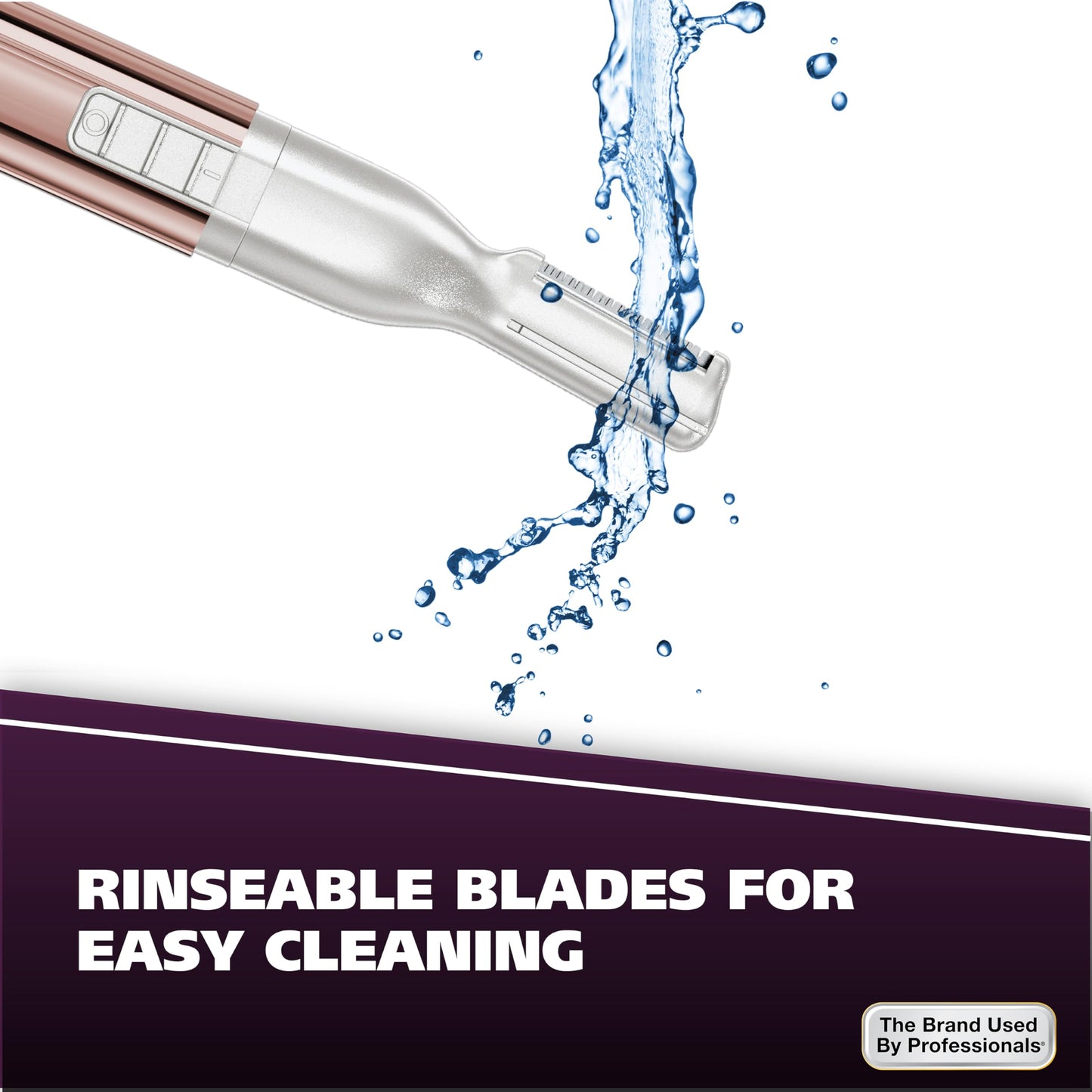 White Smoke Wahl Clean & Confident Female Battery Pen Trimmer & Detailer with Rinseable Blades for Eyebrows, Facial Hair, & Light Grooming- Hygienic Grooming & Easy Cleaning with Battery Included'