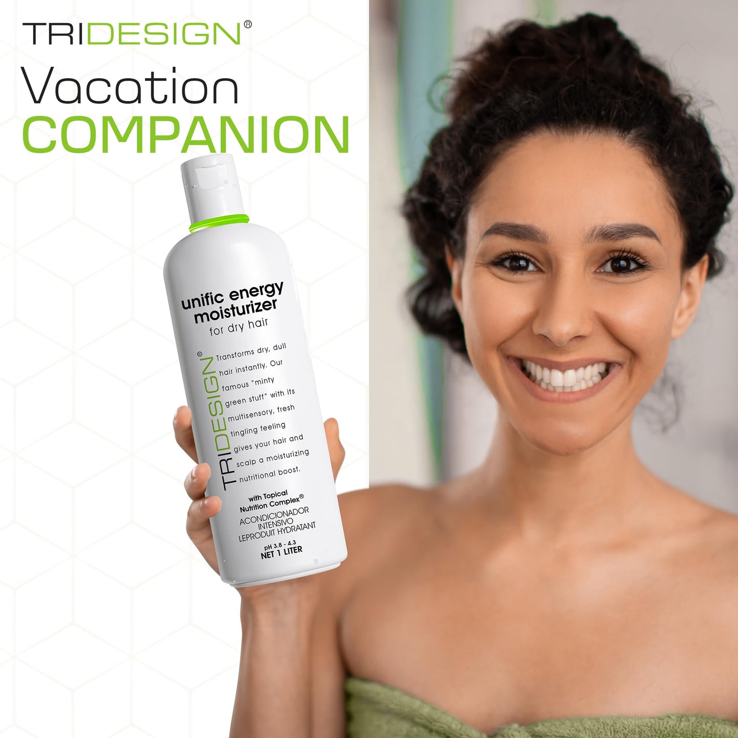 White Smoke TRIDESIGN Unific Energy Moisturizer - Deep Hair Conditioner for Dry Damaged Hair - Moisturizing for Curly, Frizzy, Thick Hair - Hydrating Conditioner for Men and Women, 32 oz