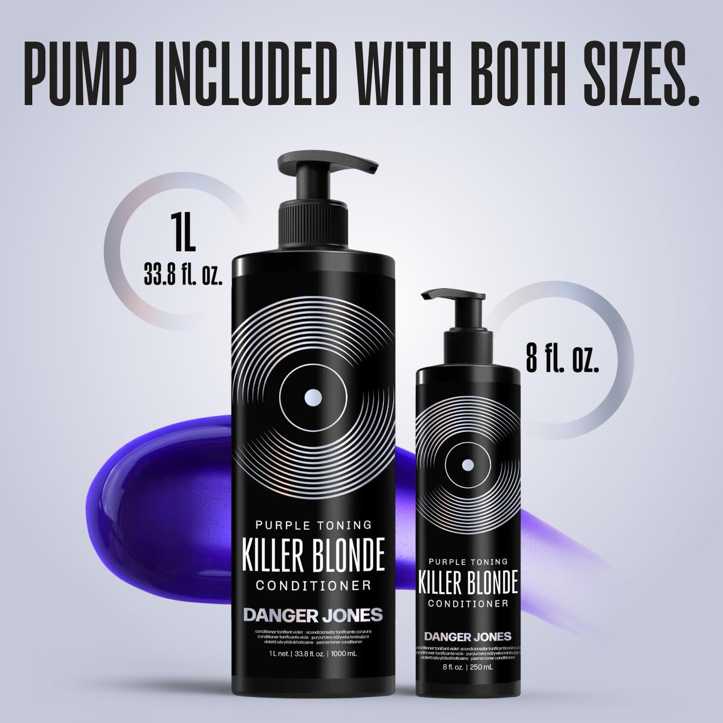 Light Gray Danger Jones Killer Blonde Purple Toning Conditioner – Conditions While Neutralizing Brass, Smooths & Softens Hair – Hydrating Purple Conditioner for Blonde, Bleached & Grey Hair - 1L