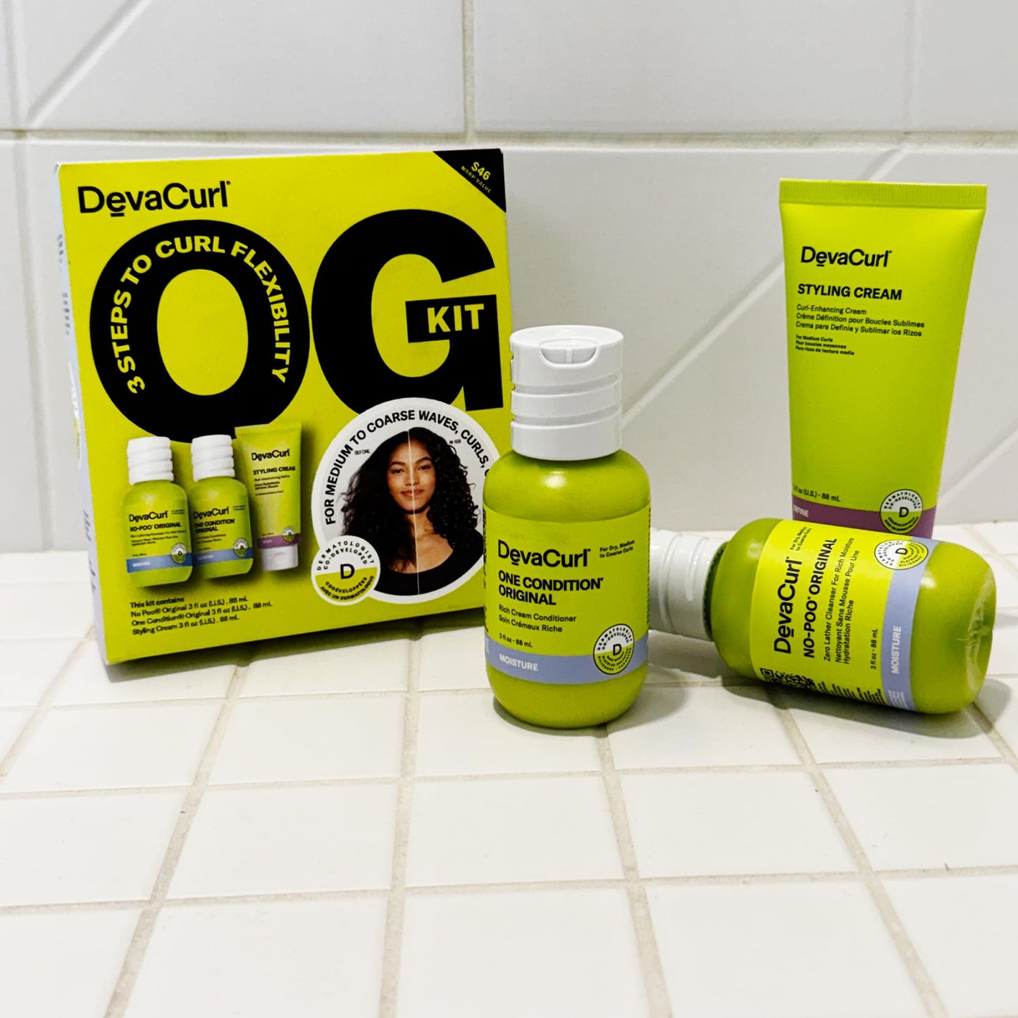 Lavender DevaCurl OG Kit | Original Curl Routine | No Poo Original | One Condition Original | Styling Cream | Travel Sizes