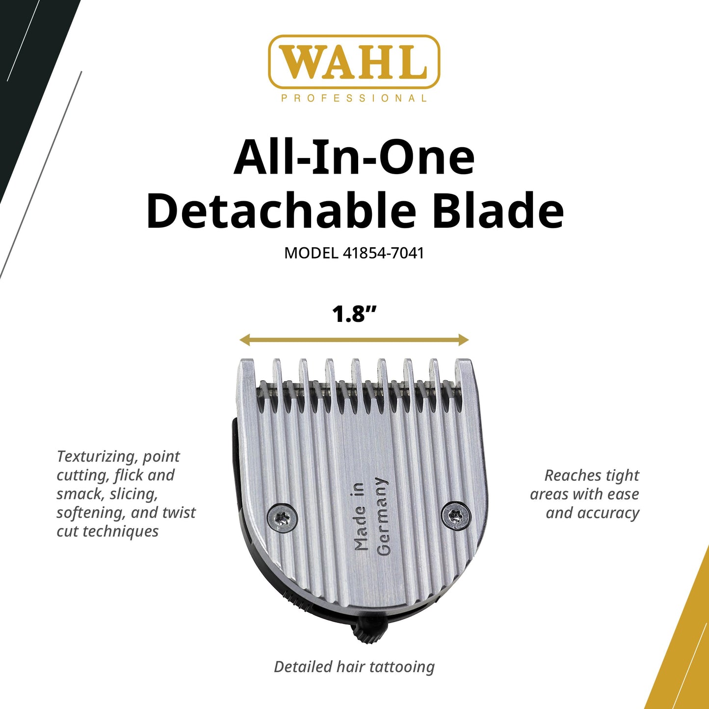 White Smoke Wahl Professional All-In-One Blade ChromStyle, Detachable Replacement Blade for ChromStyle Pro, Lit+Pro, and Big Mag Clippers, 100 Minutes Runtime, Lithium-Ion Battery